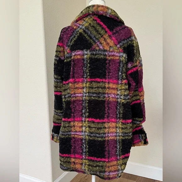 Thread & Supply Plaid Sherpa Shacket | Cozy NWOT | Size M - Picture 4 of 11